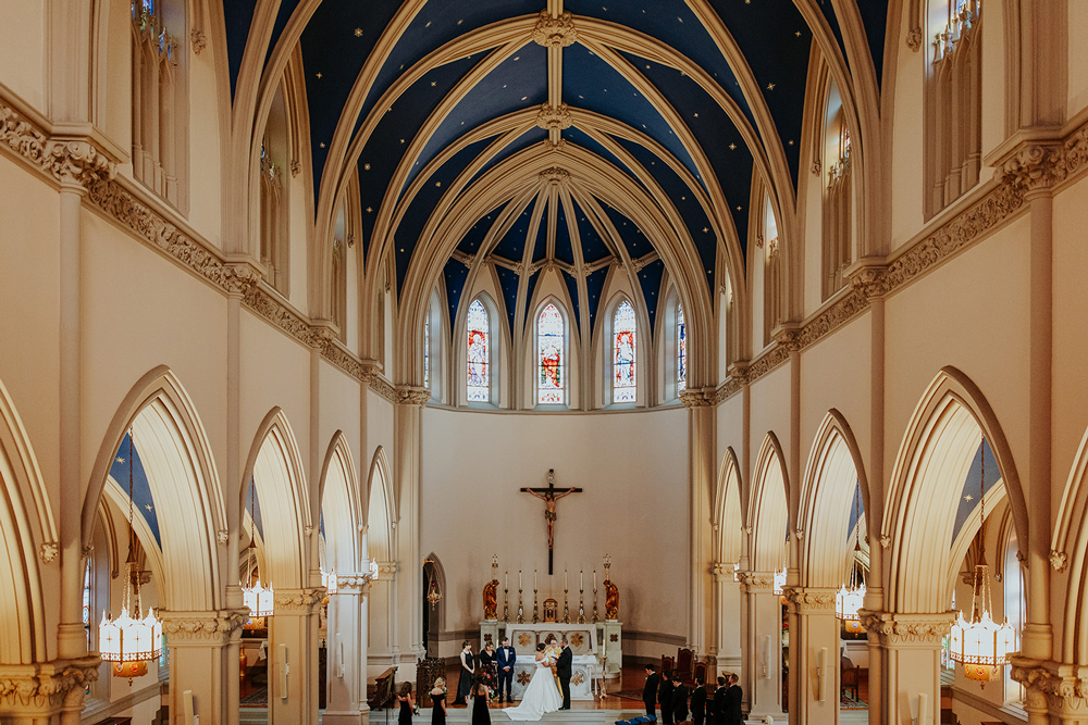 Catholic wedding ceremony at gorgeous St. Joseph's Church in Capitol Hill, D.C.