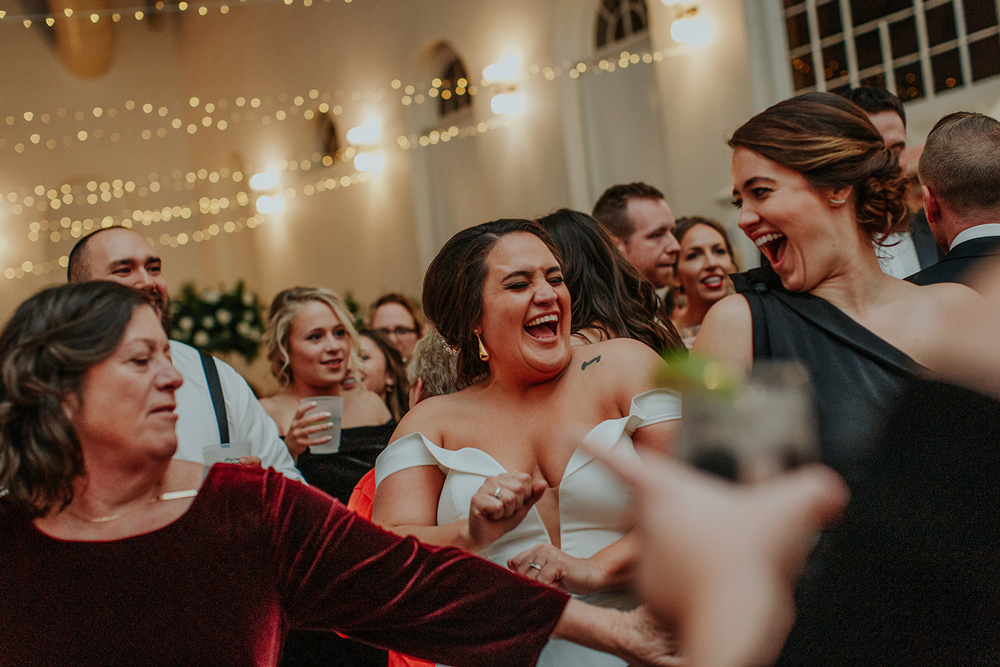 Bride and groom dance the night away