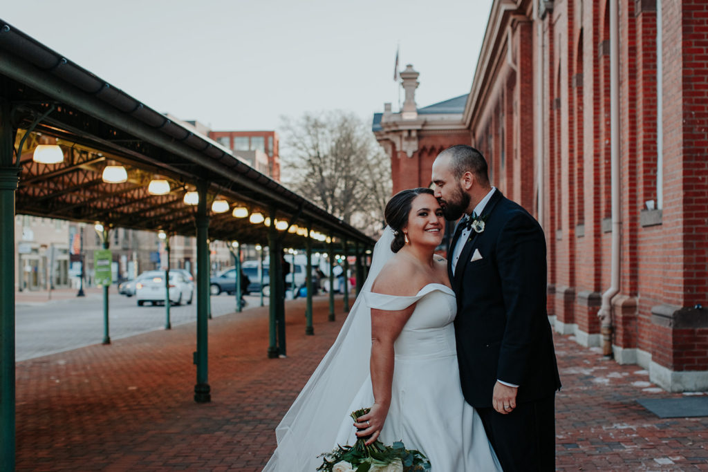 Couple portraits outside Eastern Market in Northeast DC.