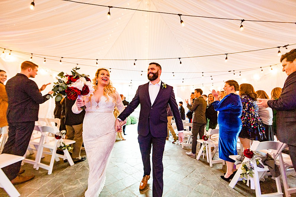 couple during the cermony processional