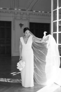 black and white bridal photography - real wedding