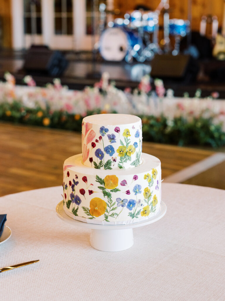 colorful floral wedding cake