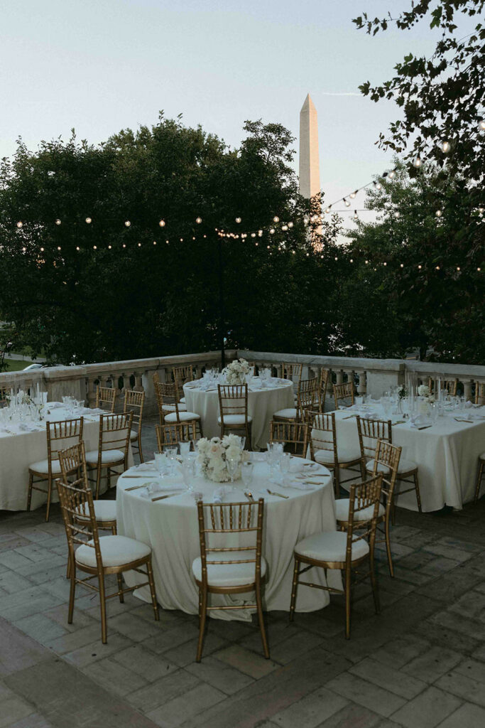 round tables outdoor wedding reception